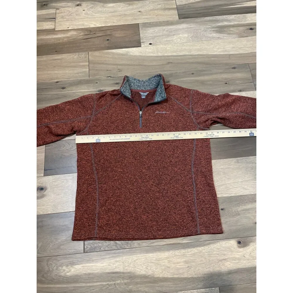 Eddie Bauer Mens Terracotta Quarter Zip Pullover Size XL